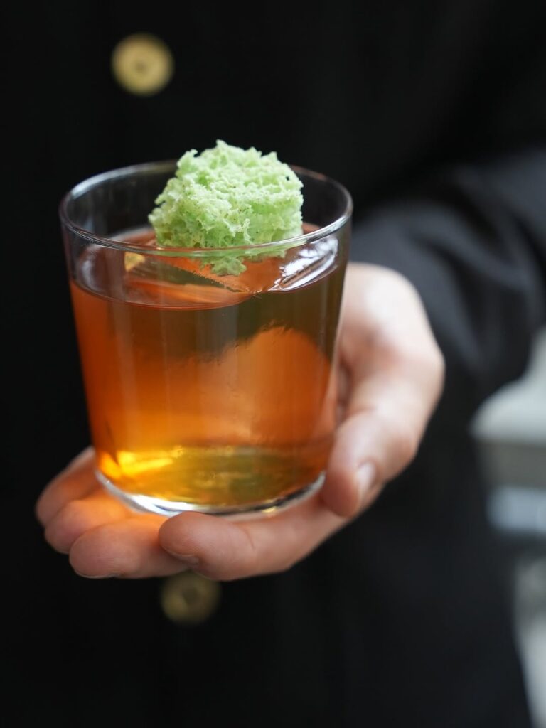 Apple TreeBrugal 1888 Rum, Brown Butter, Apple-Ponzu Caramel, Cap Corse Mattei, Calvados.